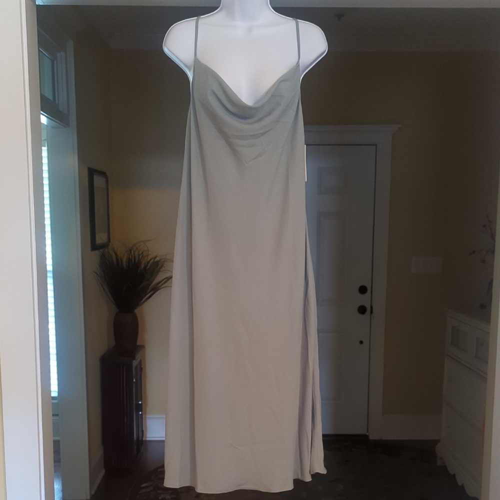 Show Me Your MuMu Green Cowl Neck Slip Dress